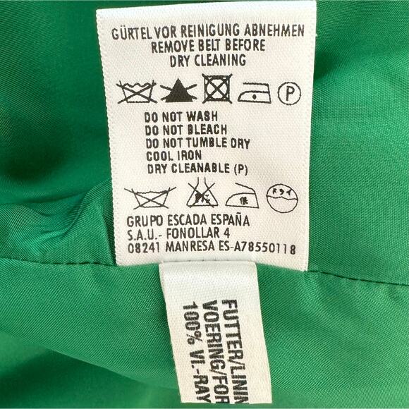 Escada Green 2-Piece Skirt Suit Blazer Wool Blend Green | Size 38 & 40 (US 8-10) - Picture 14 of 16